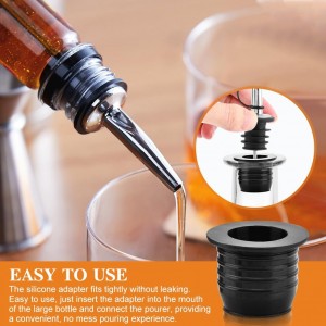 6pcs Liquor Pourer Adapters, 1inch/25mm Liquor Pourer Adapter for Large Olive Oil Bottles and Liquor Bottles, Coverts Liquor or Oil Pourer Spout into a Large Pour Spout