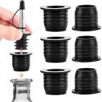 6pcs Liquor Pourer Adapters, 1inch/25mm Liquor Pourer Adapter for Large Olive Oil Bottles and Liquor Bottles, Coverts Liquor or Oil Pourer Spout into a Large Pour Spout