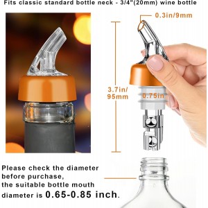 2 Pack Automatic Measured Bottle Pourer Spout - Quick Shot Spirit Measure Liquor Pourer with Dust Caps, Measuring Wine Spouts Dispenser for Cocktail Home Bar (1.0oz/30ml -2 Pack)