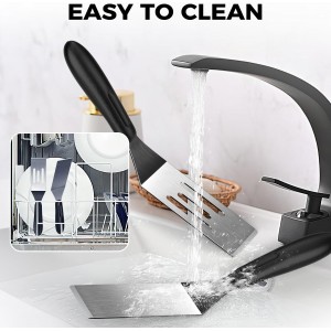 Small Spatula 2 Pieces, Metal Spatulas for Kitchen Use, Stainless Steel Mini Serving Spatula for Flipping and Cooking, Ideal for Brownies, Tiramisu, Cookie, Lasagna or Pancakes, etc