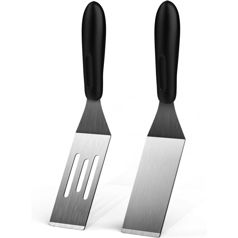 Small Spatula 2 Pieces, Metal Spatulas for Kitchen Use, Stainless Steel Mini Serving Spatula for Flipping and Cooking, Ideal for Brownies, Tiramisu, Cookie, Lasagna or Pancakes, etc