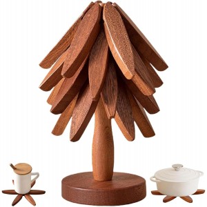 Wooden Tree Trivets for Hot Dishes - Set...