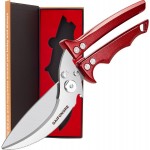 Heavy Duty Poultry Scissors - All Purpose Kitchen Shears for Chicken, Fish & Meat - Easily Separable, Dishwasher Safe (Red)