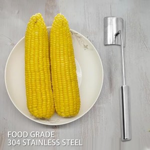 Corn on the Cob Remover Long Handle Stainless Steel Corn Stripping Tool, corn peeler for corn on the cob, corn cob stripper, Stainless Steel Corn Stripper Tool (1PCS)