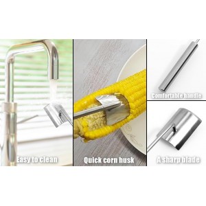 Corn on the Cob Remover Long Handle Stainless Steel Corn Stripping Tool, corn peeler for corn on the cob, corn cob stripper, Stainless Steel Corn Stripper Tool (1PCS)