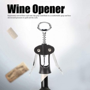 Wine Opener, Zinc Alloy Wing Corkscrew Wine Bottle Opener Cork Puller Remover Kitchen Restaurant Tool for Restaurant, Bar