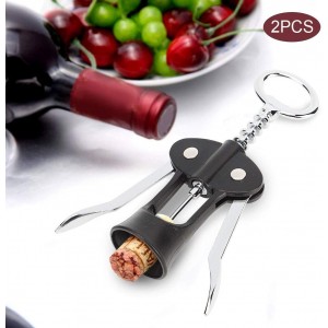 Wine Opener, Zinc Alloy Wing Corkscrew Wine Bottle Opener Cork Puller Remover Kitchen Restaurant Tool for Restaurant, Bar