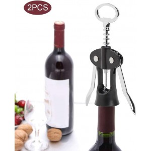 Wine Opener, Zinc Alloy Wing Corkscrew Wine Bottle Opener Cork Puller Remover Kitchen Restaurant Tool for Restaurant, Bar