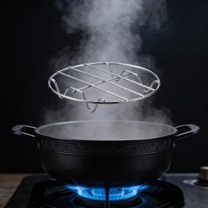 2 Pieces 304 Stainless Steel Cooling Racks, Roasting Rack, Multi-Purpose Cooking Rack Set for Baking, Roasting, Steaming and Cooling, Round and Oval Shapes Included