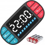 DOOMAY Digital Kitchen Visual Timer: 3.6'' Large LED Display, Magnetic, 3 Brightness, 4 Alarms and Volume, Memory Function, Countdown Count up for Cooking, Classroom, Home Gym, AAA Battery Included