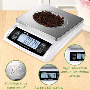 Large Digital Kitchen Scale 66LB 30kg Commercial Food Scale Stainless Bread Scale with LCD Display Commercial Weighing Devices for Baking Cooking(Silver)