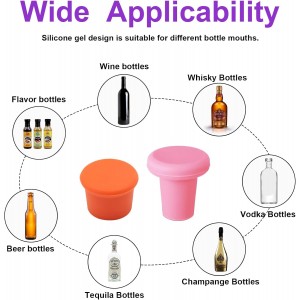 8 PCS MultiColor Silicone Wine Stoppers, Reusable Sparkling & Champagne Corks, Sealed Beverages Beer Bottle Caps, Keeps Wine Fresh