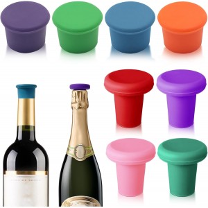 8 PCS MultiColor Silicone Wine Stoppers,...