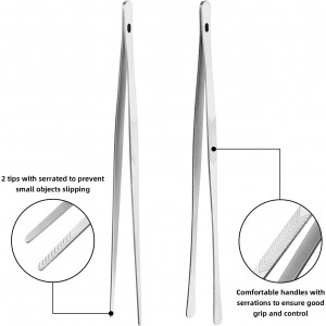 ChefBee Kitchen Cooking Tongs Tweezers - 2PCS 12