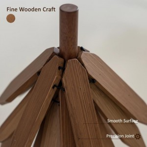 Walnut Tree Table Mat,Wooden Table Mat Tree,Foldable Trivets for Hot Dishes,Non-Slip Heat Insulated Folding Wood Table Plate Mat (Walnut)