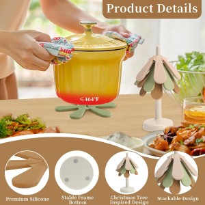 Tree Coasters Set of 3, Silicone Tree Trivets for Hot Dishes, Kitchen, Office Desk, Restaurant Cafe Coaster or Decoration