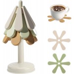 Tree Coasters Set of 3, Silicone Tree Trivets for Hot Dishes, Kitchen, Office Desk, Restaurant Cafe Coaster or Decoration