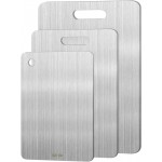 3pcs Stainless Steel Cutting Board Cutting Boards for Kitchen, Upgrade Double Sided Board, Thick Cutting Board for Home Kitchen Cooking