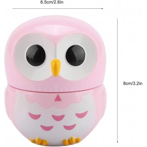 Owl Kitchen Timer, Kitchen Timer Owl Mechanical Home Cooking Counters Clock Portable Alarm Clock Kitchen Cooking Tool (Pink)