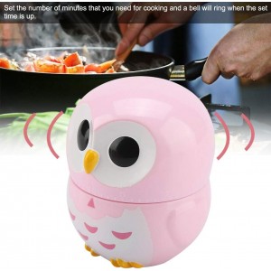 Owl Kitchen Timer, Kitchen Timer Owl Mechanical Home Cooking Counters Clock Portable Alarm Clock Kitchen Cooking Tool (Pink)