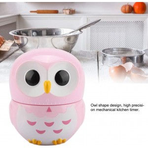 Owl Kitchen Timer, Kitchen Timer Owl Mechanical Home Cooking Counters Clock Portable Alarm Clock Kitchen Cooking Tool (Pink)
