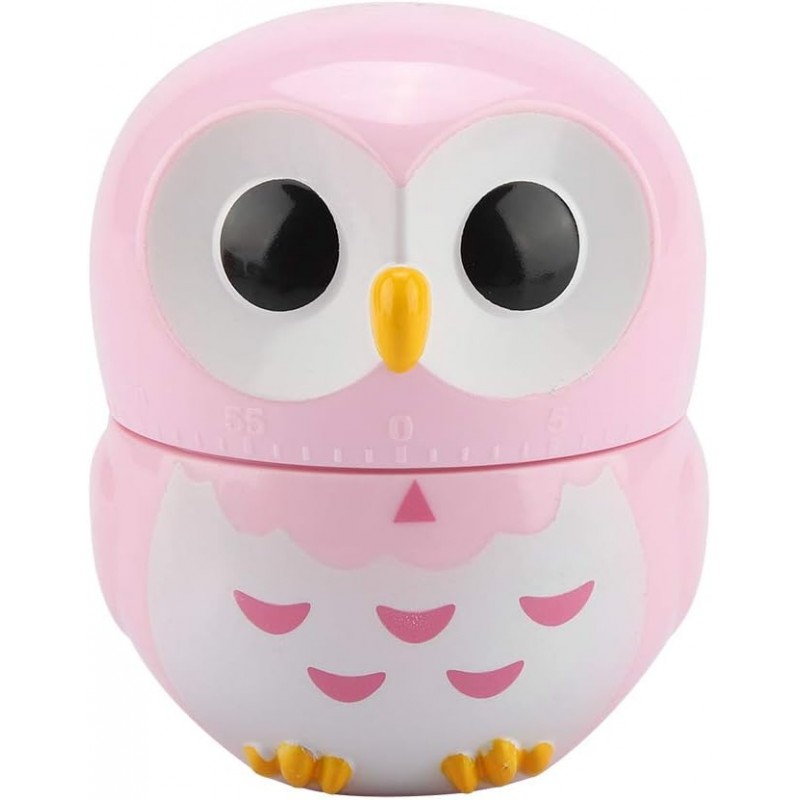 Owl Kitchen Timer, Kitchen Timer Owl Mechanical Home Cooking Counters Clock Portable Alarm Clock Kitchen Cooking Tool (Pink)