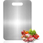 Titanium Cutting Boards for Kitchen, Food Grade 304 Stainless Steel Cutting Board Set for Meat Fruit and Vegetable (13.4 * 9 Inch)