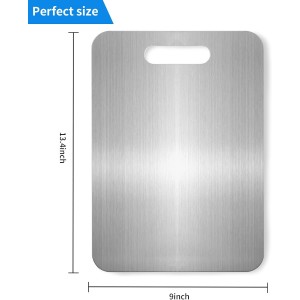 Titanium Cutting Boards for Kitchen, Food Grade 304 Stainless Steel Cutting Board Set for Meat Fruit and Vegetable (13.4 * 9 Inch)
