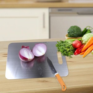 Titanium Cutting Boards for Kitchen, Food Grade 304 Stainless Steel Cutting Board Set for Meat Fruit and Vegetable (13.4 * 9 Inch)