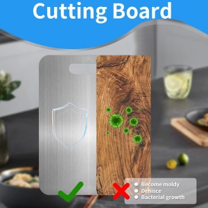 Titanium Cutting Boards for Kitchen, Food Grade 304 Stainless Steel Cutting Board Set for Meat Fruit and Vegetable (13.4 * 9 Inch)