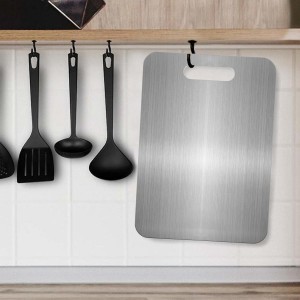 Titanium Cutting Boards for Kitchen, Food Grade 304 Stainless Steel Cutting Board Set for Meat Fruit and Vegetable (13.4 * 9 Inch)