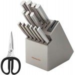 KitchenAid Gourmet Knife Block Set with Built-in Sharpener, 15-Piece, Stainless Steel