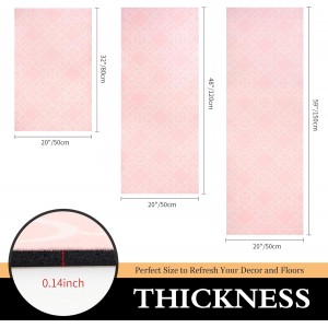 Kitchen Rugs Sets of 3 Non Slip Washable Pink Kitchen Mats for Floor 3 Piece Set Kitchen Rug Set Runner Rugs Absorbent for Hallways Home Party Decoration...