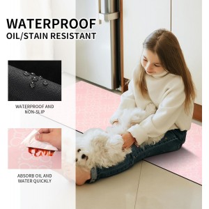 Kitchen Rugs Sets of 3 Non Slip Washable Pink Kitchen Mats for Floor 3 Piece Set Kitchen Rug Set Runner Rugs Absorbent for Hallways Home Party Decoration...