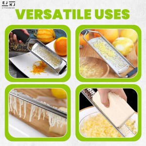 Stainless Steel Ultra Fine Cheese Grater Great for Hard Cheeses, Chocolate, Nutmeg, and Lemon Zest - EJKJ Kitchenware
