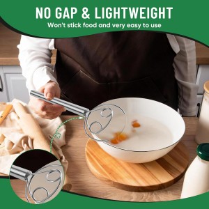 Danish Dough Whisk Stainless Steel Hook Dutch Bread Mixer Hand Tool for Sourdough Baking Making Blending Pastry Pizza