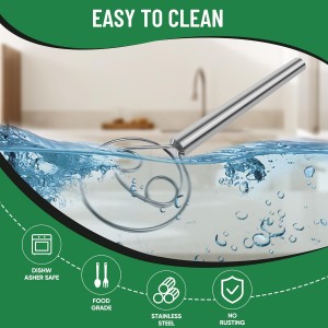 Danish Dough Whisk Stainless Steel Hook Dutch Bread Mixer Hand Tool for Sourdough Baking Making Blending Pastry Pizza