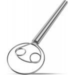 Danish Dough Whisk Stainless Steel Hook Dutch Bread Mixer Hand Tool for Sourdough Baking Making Blending Pastry Pizza