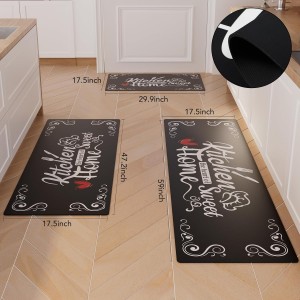 Kitchen Mats for Floor 3 Pieces Set, Non Slip Cushioned Runners Waterproof Comfort Kitchen Rugs and Mats Farmhouse Chef Mat Carpet for Sink,Laundry Room