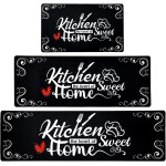 Kitchen Mats for Floor 3 Pieces Set, Non Slip Cushioned Runners Waterproof Comfort Kitchen Rugs and Mats Farmhouse Chef Mat Carpet for Sink,Laundry Room