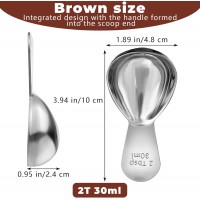 Stainless Steel Coffee Scoop Short Handled Measure Scooper Metal Measuring Spoon Coffee Scoop For Ground Coffee Bean Espresso Powder For Canisterss/Jars(2tbsp)