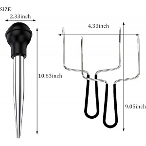 Good Grip Turkey Lifters and Baster Set, 3-Piece Thanksgiving Turkey Serving Set, 2-Prong Poultry Forks, Easily Lift Large Meats