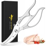 MAD SHARK Heavy Duty Poultry Shears, Kitchen Shears with Non-Slip Handle & Safety Lock, All Purpose Kitchen Scissors for Chicken, Meat Cutting, Turkey, Fish, Vegetables, Spring Loaded, Dishwasher Safe