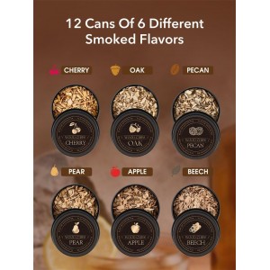 23Pcs Whiskey Smoker Kit with Torch-12 Wood Chips, Ice Ball Mold, Cocktail Smoker Infuser Kit, Old Fashioned Drink Smoker Kit, Birthday Bourbon Whiskey Gifts for Men,Dad,Him, Valentine's Day Gifts