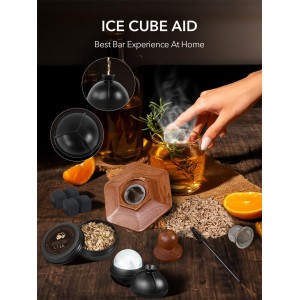 23Pcs Whiskey Smoker Kit with Torch-12 Wood Chips, Ice Ball Mold, Cocktail Smoker Infuser Kit, Old Fashioned Drink Smoker Kit, Birthday Bourbon Whiskey Gifts for Men,Dad,Him, Valentine's Day Gifts