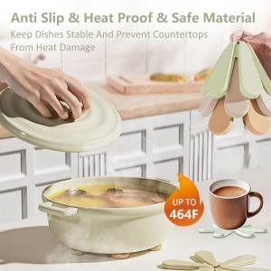 Tree Coasters, Trivets for Hot Dishes, Foldable Treevet Coaster Set, Non-Slip Resistant Trivet Tree for Teapot Pans Kitchen Decor Meets Functionality (3 Trivet + 1 Stand)