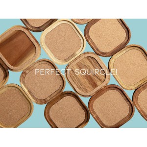 Acacia Wood Coasters for Drinks, 4.13 Inch, Set of 6, Squircles Insulation and Absorbent Cork Stackable Cup Holder, Rustic Coasters for Coffee Table, Designed by S1EGAN