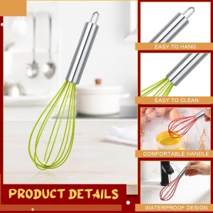 48 Sets 10 Inch Whisks Bulk DIY Fillable Whisk Gifts Colored Silicone Whisks for Cooking Heat Resistant Egg Beaters for Candy Holder Party Favors