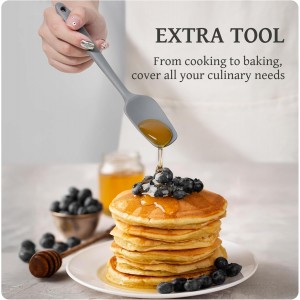 Kikcoin 43Pcs Large Kitchen Utensils Set - Silicone Cooking Utensils Set, Dishwasher Safe Spatula Set for Non-stick Cookware, 446°F Heat Resistant Kitchen Utensils Set with Holder BPA Free, Grey