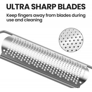 Cheese Grater, Lemon Zester, Fine Cheese Grater with Handle, Width 2.5 inch